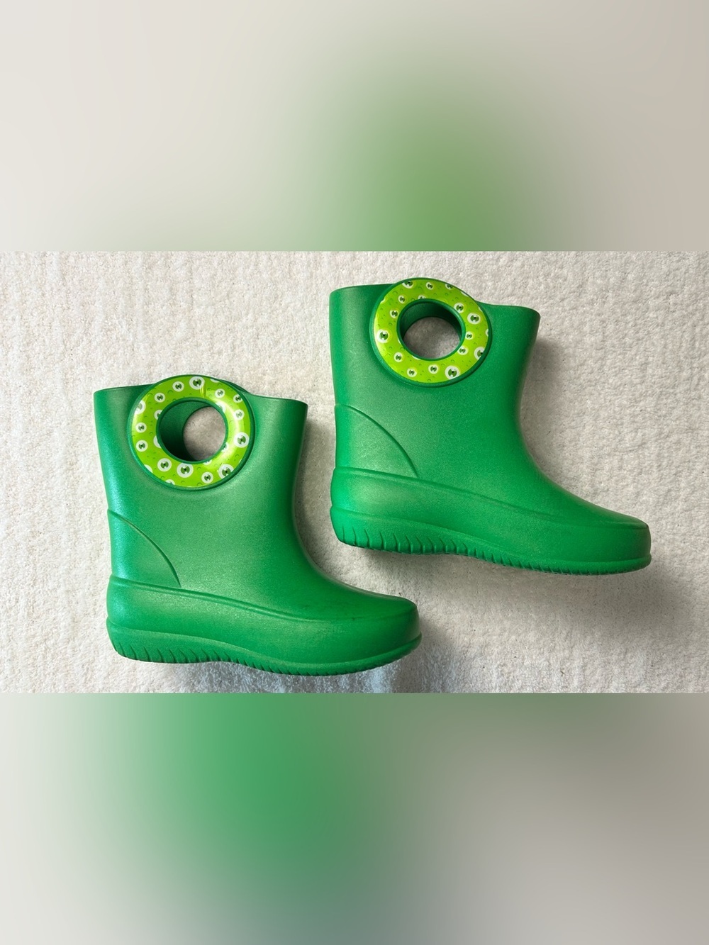 Okabashi Kids Rain Boots Green Waterproof Made in USA Size 12 💧